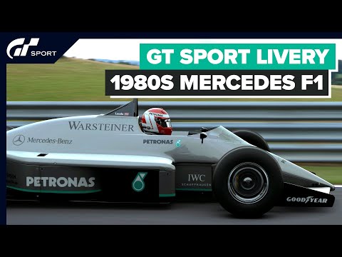 Decoración Mercedes en F1 de 1985