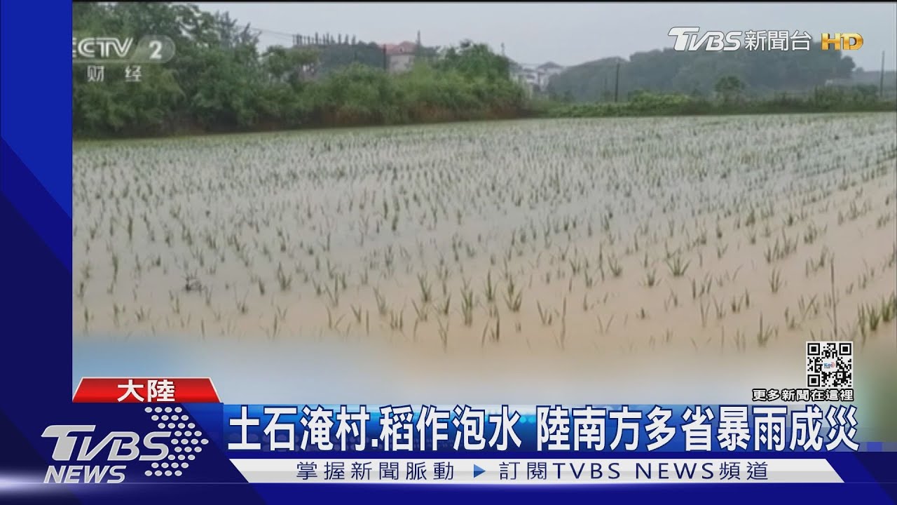 土石淹村、稻作泡水 陸南方多省暴雨成災
