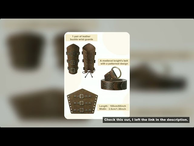 Vídeo relacionado con WJMY 5 piezas accesorios de ropa medieval, cinturón medieval+riñonera+botella mágica+colgante, cinturón vikingo, ropa vikinga, juego de rol, para Halloween y carnaval
