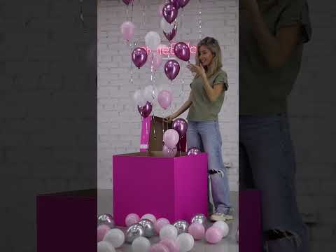 Birthday surprise box #shorts #balloon #event #partydecor #art #pink