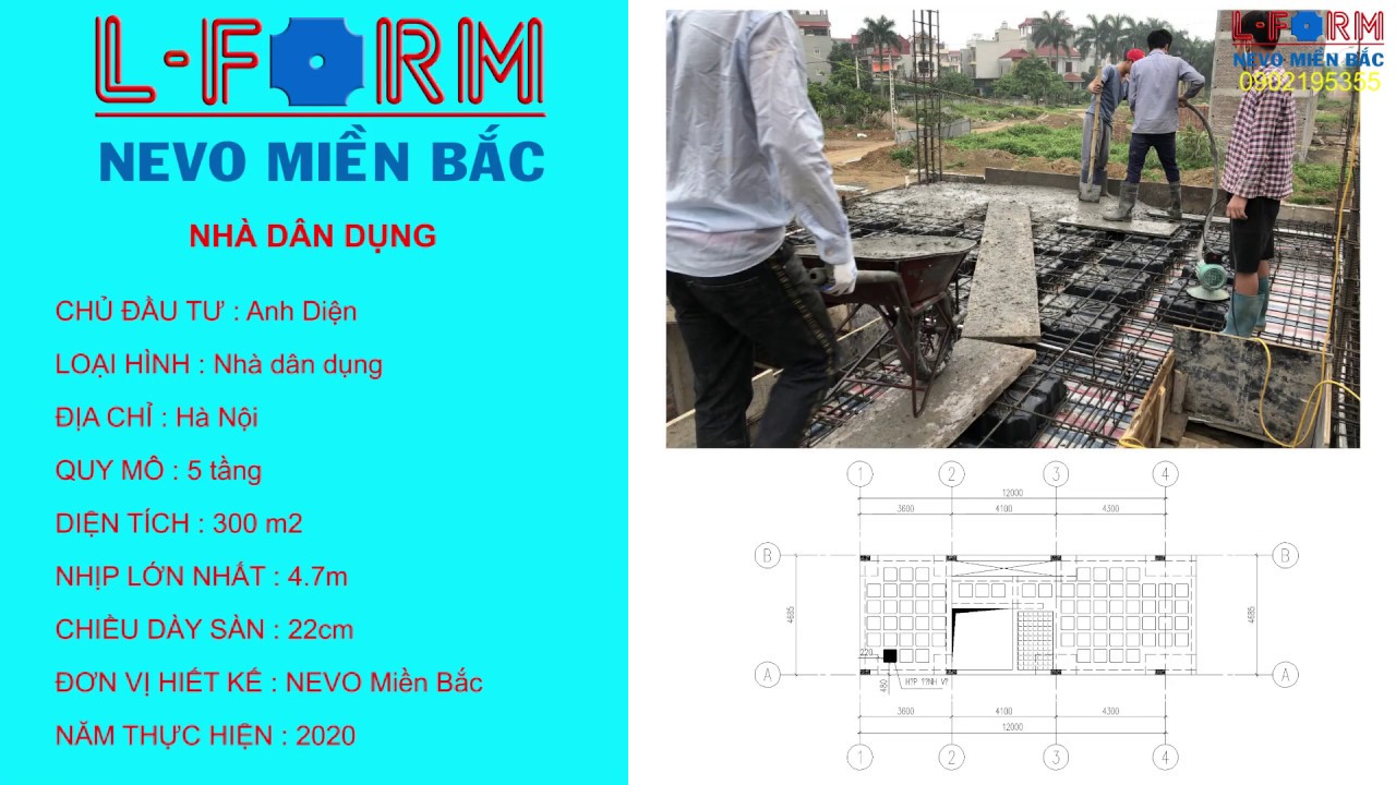 [THI CÔNG] QUY TRÌNH ĐỔ BÊ TÔNG TỰ TRỘN CHO SÀN HỘP KHÔNG DẦM LFORM NEW-NEVO