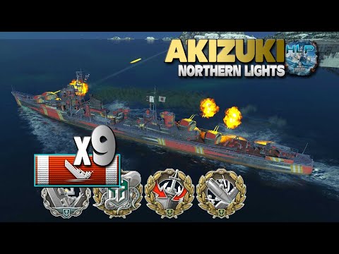Destroyer Akizuki: 9 ships destroyed - World of Warships