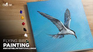 Flying Bird Painting -Acrylic Painting #SkyIsTheLimitArtChallenge