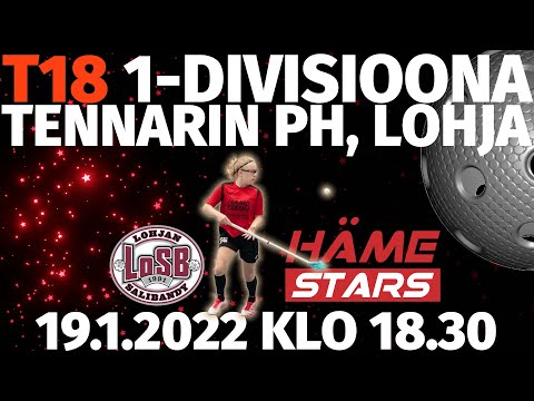 T18 1. divisioona. LoSB - Häme Stars. Tennarin PH, Lohja. 19.1.2022