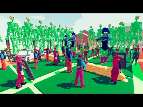 Zombie 100 Units vs Army Soldier #1 - Totally Accurate Battle Simulator TABS