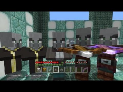 Minecraft Evoker,2 Vindicators & 5 Pillagers vs iron golem!