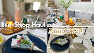 Eco Shop Haul Challenge RM50 • Dekorasi meja untuk Hari Raya 2024 guna barang dari Eco Shops 🌷🏡