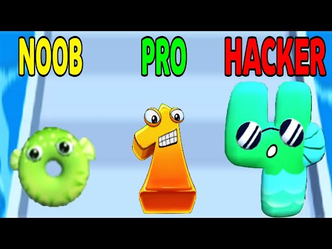 Number Run Merge 3D Math - NOOB VS PRO VS HACKER