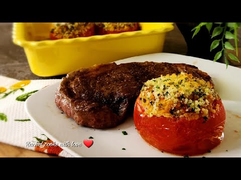 Easy Stuffed Tomatoes with Ricotta Cheese and Mushrooms // Side Dish ❤️