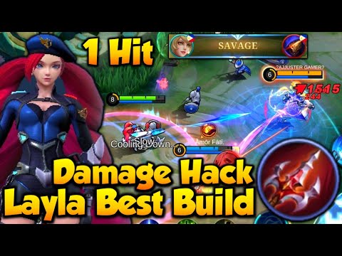 LAYLA NEW DAMAGE HACK BUILD, EASY SAVAGE! - Top 1 Global Layla