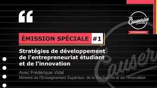 Les Causeries de l'entrepreneuriat #1 - Stratégies de développement de l'entrepreneuriat étudiant