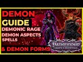 PATHFINDER WOTR DEMON Guide Demonic Rage Aspects Spells Demon Forms