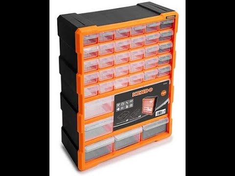 Black Rectangular 39 Drawer Plastic Tool Cabinet Box