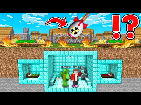 NUCLEAR MISSILE vs DIAMOND Secure Underground Base - in Minecraft Maizen!