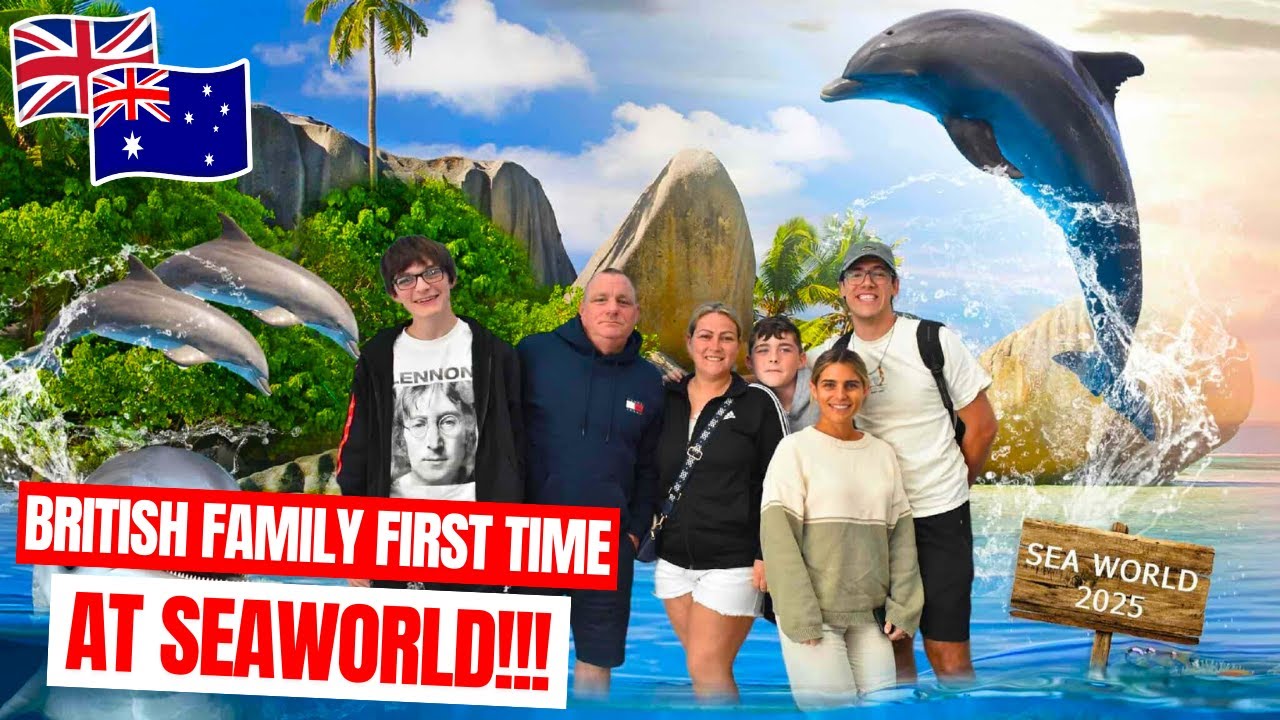 Join a family on a day adventure at Sea World.