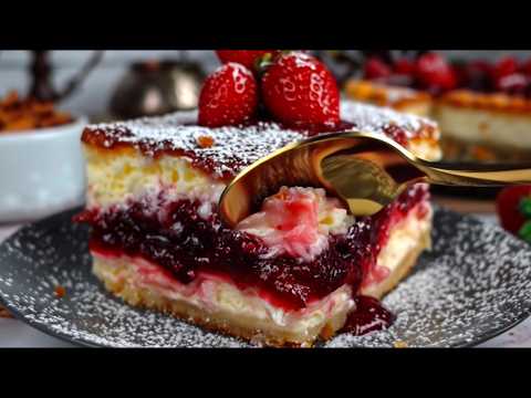 I Bake This Grandma’s Strawberry Yogurt Pie Again and Again! Winter Favorite Ready in 10 Minutes