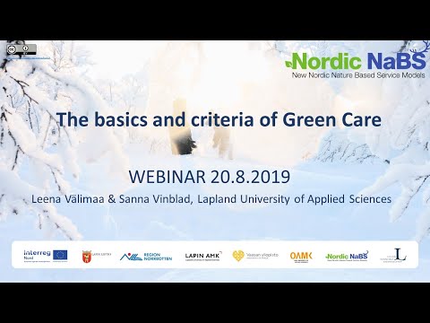 Nordic NaBS: Webinar, The basics and criteria of Green Care, 20.8.2019