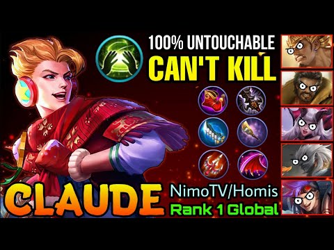 You Can't Kill Me!! Claude with Purify is UNTOUCHABLE!! - Top 1 Global Claude by NimoTV/Homis - MLBB