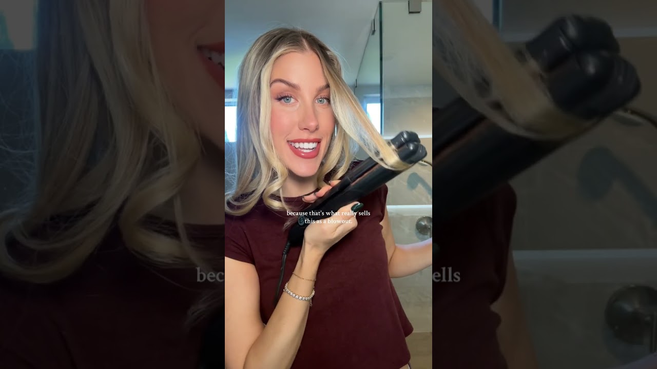 how to fake a blowout with a straightener (in under 5 min!) #straightenercurls #blowout #90sblowout
