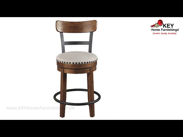 Vídeo relacionado con Ashley Furniture Valebeck UPH - Taburete Giratorio (1/CN), Color marrón/Negro