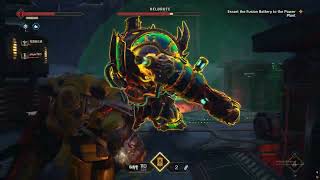 Warhammer 40000  SPACE MARINE 2 - Combination of Auspex + Ground Pound + Power Fist on Hellbrute