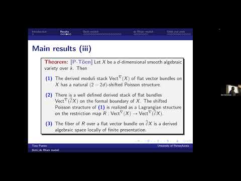 Tony Pantev: Moduli of flat connections on smooth varieties