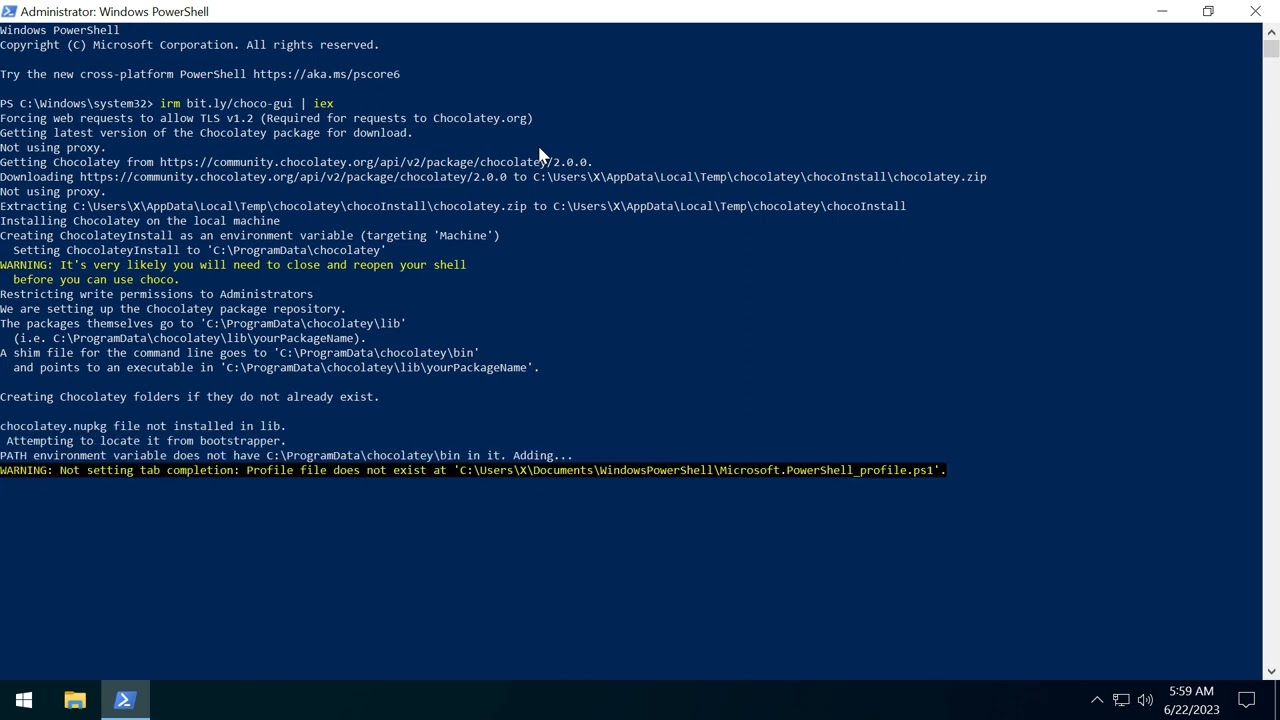 How to install Chocolatey in one command