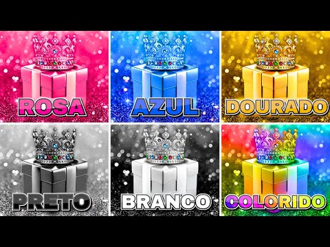 Escolha o seu presente...! Rosa, Azul, Dourado, Preto, Branco ou Colorido 💗💙⭐️🖤🤍🌈 Quiz Tap