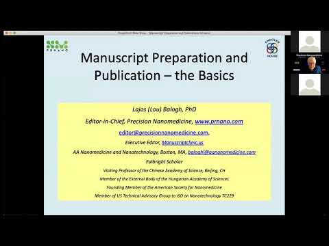 Manuscript preparation and publications - the basics