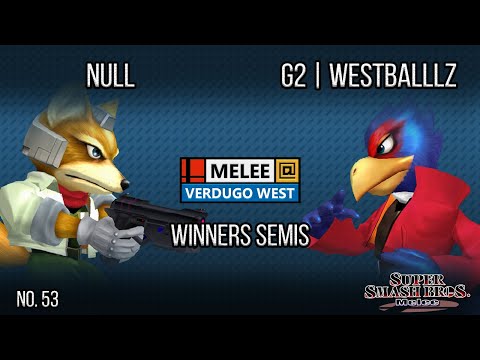 Melee @ Verdugo #53 - null (Fox) VS G2 | Westballz (Falco) - SSBM - Winners Semis