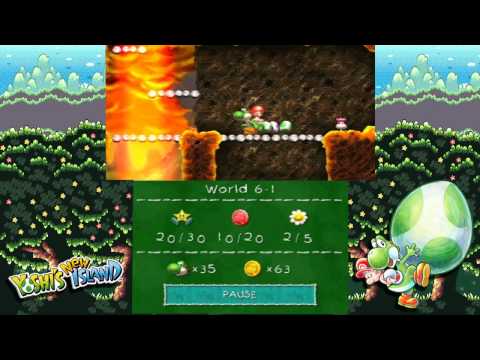 Yoshi's New Island 100% walkthrough (w/ commentary) Part 46 - World 6-1: Chomp Rock Challenge!