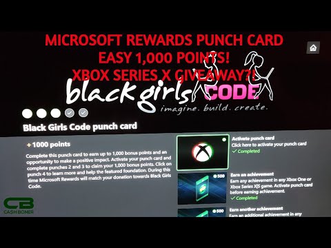 Black Girls Code Microsoft Rewards Punch Card - 1,000 Easy Points + Xbox Game Pass Ultimate Giveaway