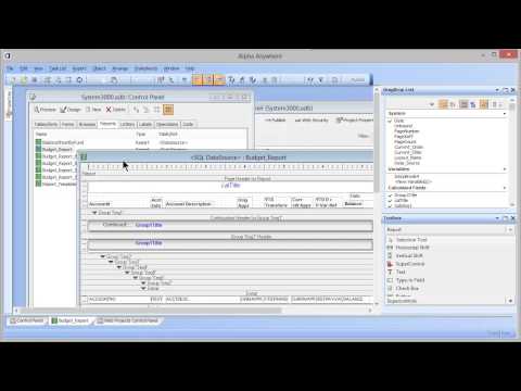 Create report with Alpha Five