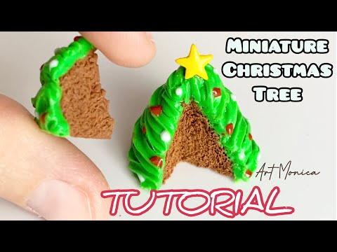 How to make a Miniature Christmas Tree Cake TUTORIAL : Polymer Clay / DIY
