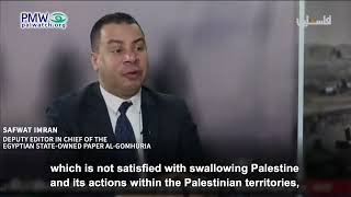 Egyptian journalist accusing Israel of swallowing Arab states