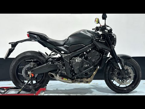 Honda Cb650r Black edition 2023 Exhaust sound Akrapovic full system