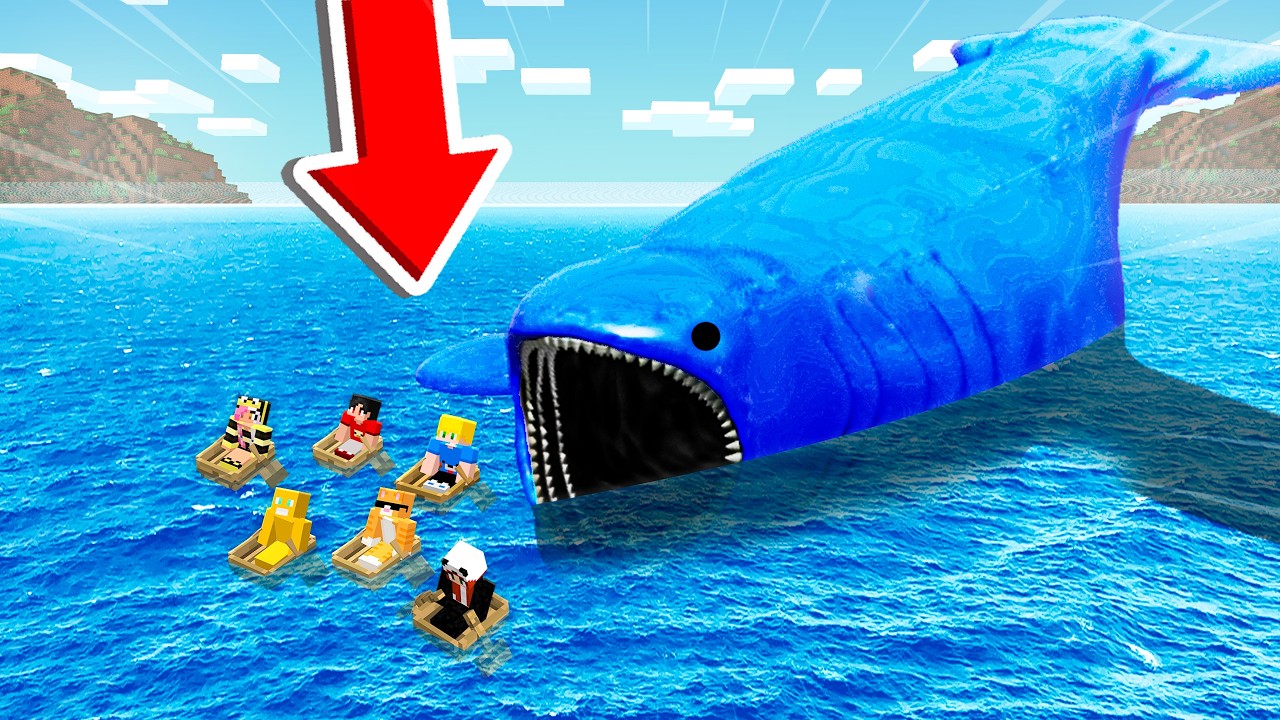 6 Amigos Sobreviveram em um Oceano Perigoso no Minecraft!