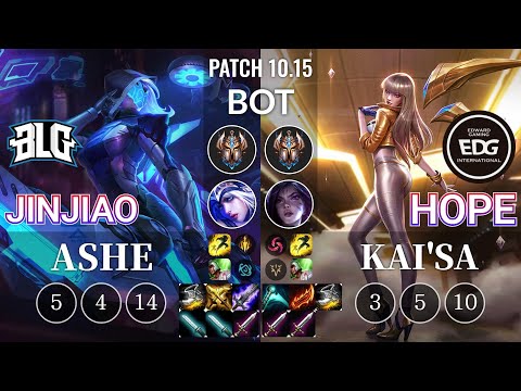 BLG Jinjiao Ashe vs EDG Hope Kai'Sa Bot - KR Patch 10.15