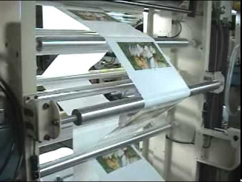 Four color flexographic printing machine demo