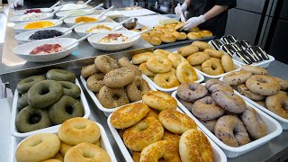 Amazing quality! 10 types of handmade bagel & cream cheese making - Korean street food