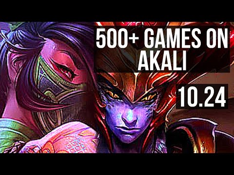 AKALI vs SHYVANA (TOP) | 9/1/5, 500+ games, 900K mastery, Dominating | EUW Diamond | v10.24