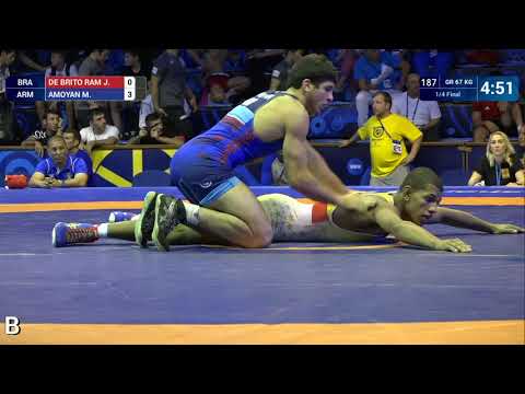 1/4 GR - 67 kg: J. DE BRITO RAM (BRA) v. M. AMOYAN (ARM)