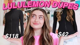 LULULEMON DUPES for cheap! tiktok define jacket, leggings, & more! clothing haul + Halara review :)