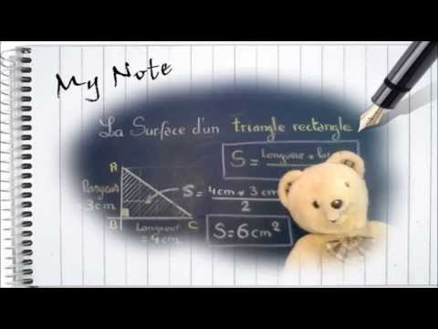 Calculer la surface ou l'aire d'un triangle rectangle : Géométrie CM1 CM2 6ème