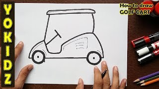 How to draw a GOLF CART