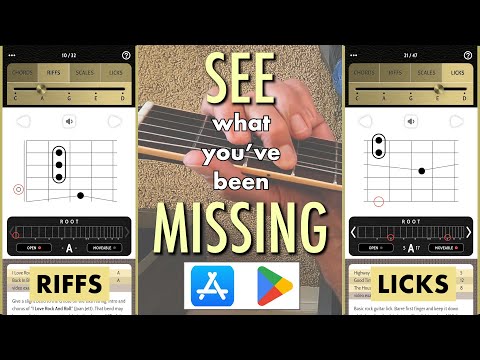 Guitar riffs, licks, and chord shapes; in a new mobile app