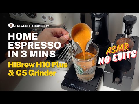 Quick 3-Min Espresso Routine: HiBrew H10 Plus & G5 Grinder | Home Espresso ASMR, No Edits