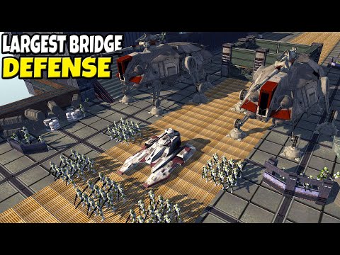 Largest Clone Wars BRIDGE DEFENSE Ever! - Men of War: Star Wars Mod Battle Simulator