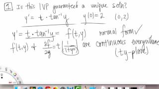 Existence & Uniqueness of Solutions   Example 1 | Differential Equations | Griti