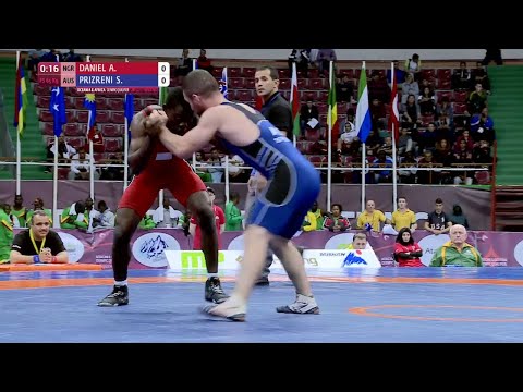 GOLD FS - 65 kg: A. DANIEL (NGR) df. S. PRIZRENI (AUS), 8-8